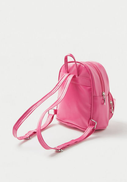 Charmz Glitter Textured Backpack with Applique Detail and Shoulder Straps-Bags and Backpacks-image-3