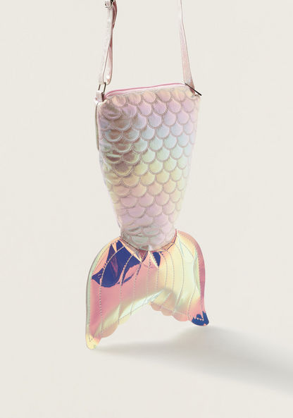 Charmz Fish Tail Shaped Crossbody Bag with Zip Closure-Bags and Backpacks-image-1