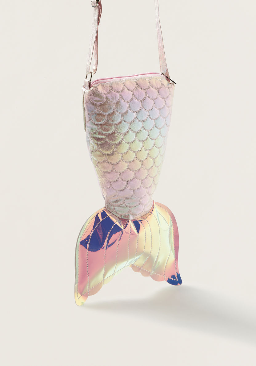 Charmz Fish Tail Shaped Crossbody Bag with Zip Closure-Bags and Backpacks-image-1