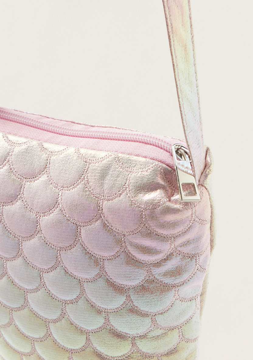 Charmz Fish Tail Shaped Crossbody Bag with Zip Closure-Bags and Backpacks-image-2