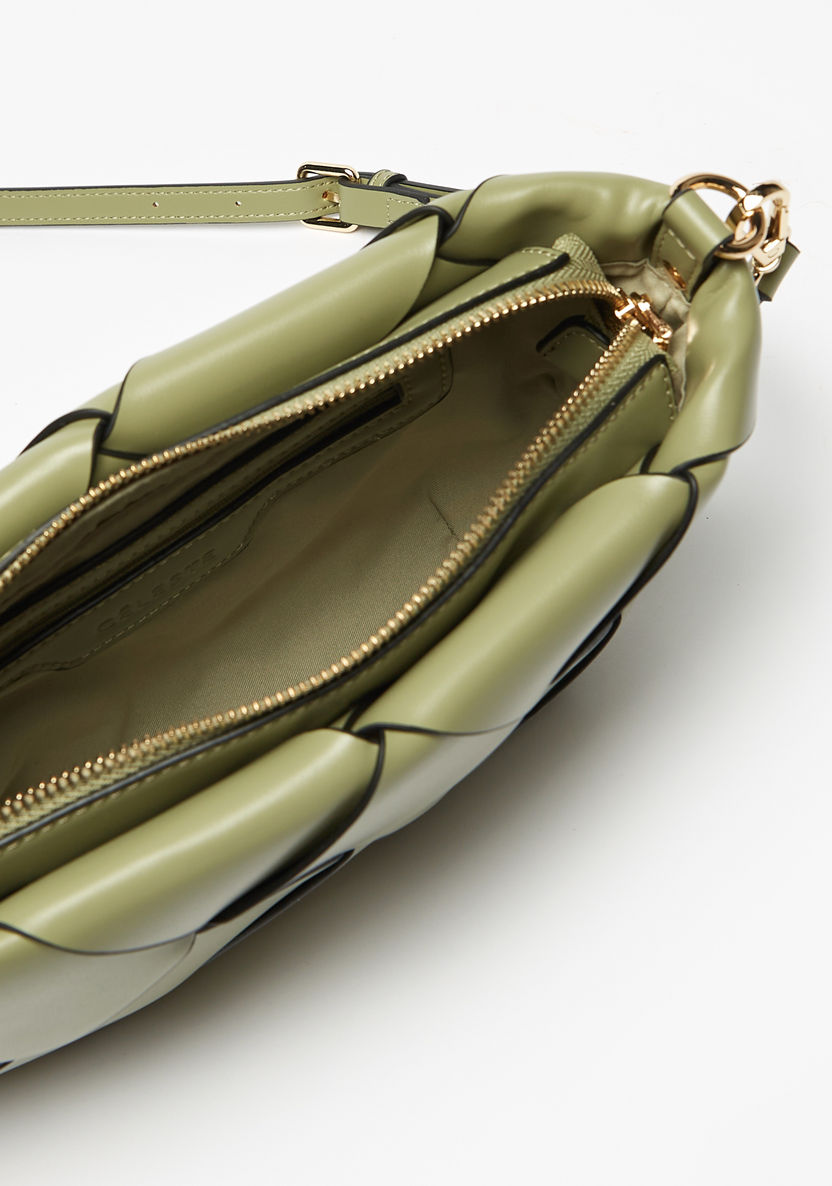 Celeste Weave Crossbody Bag with Detachable Strap and Zip Closure-Women%27s Handbags-image-5