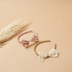 Charmz Bow Accented Hairband - Set of 2