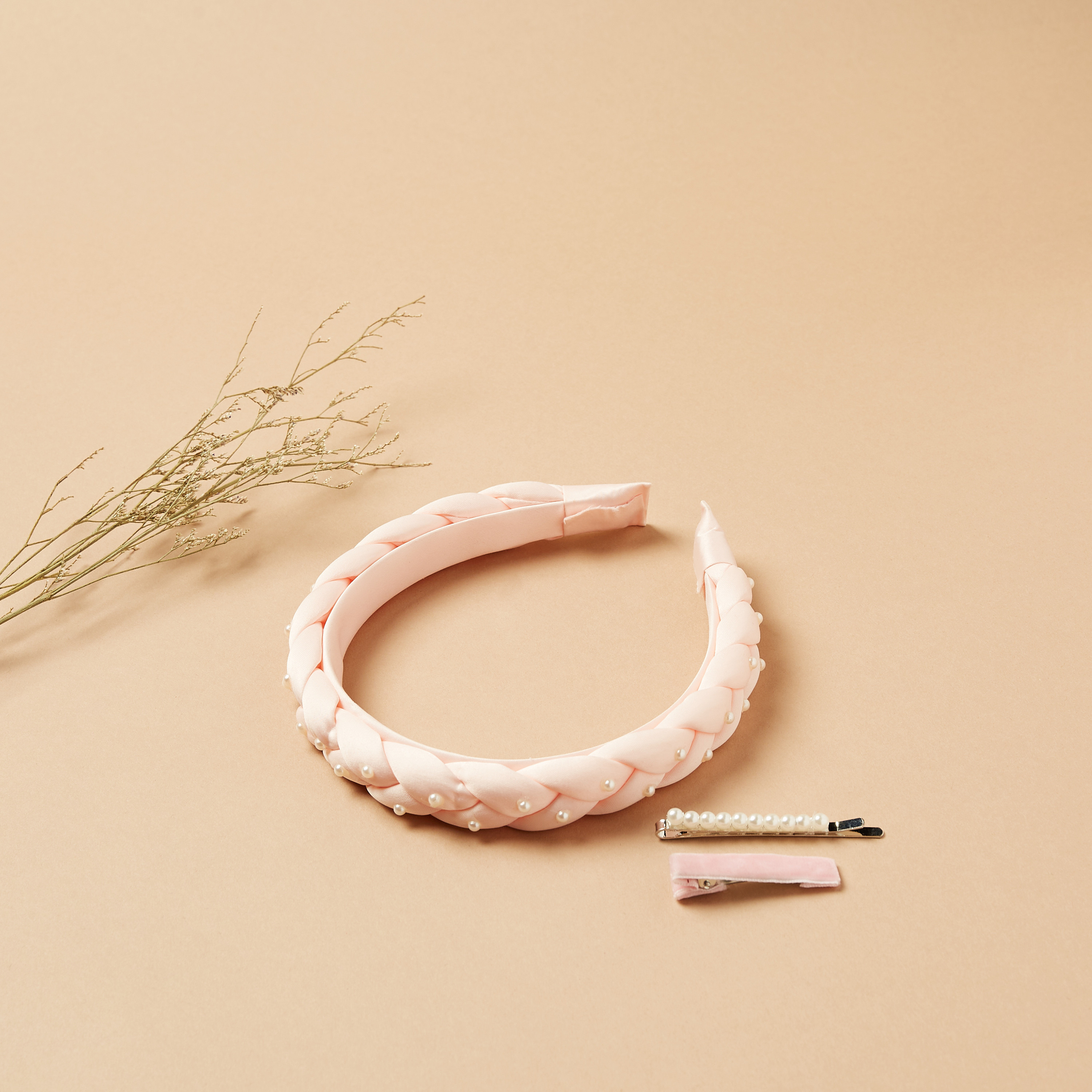 Charmz Braided Hairband with Pearl Embellishments-baby-girls-accessories-hairaccessories-image-1