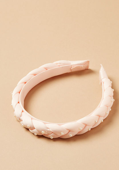 Charmz Braided Hairband with Pearl Embellishments-Hair Accessories-image-1