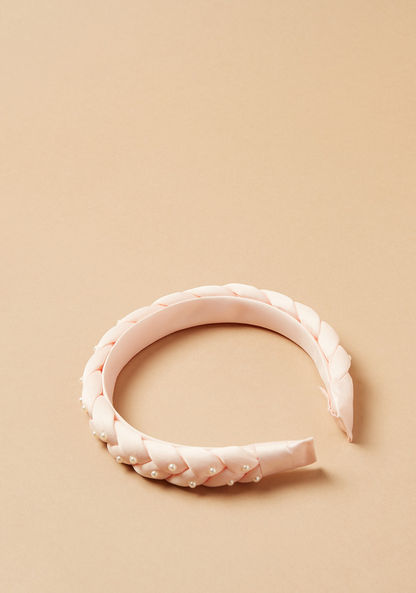 Charmz Braided Hairband with Pearl Embellishments-Hair Accessories-image-2
