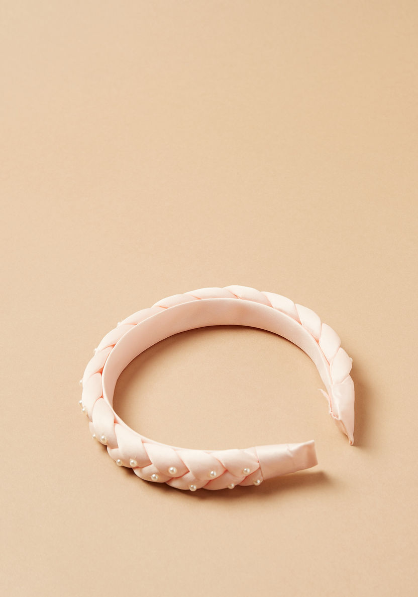 Charmz Braided Hairband with Pearl Embellishments-Hair Accessories-image-2