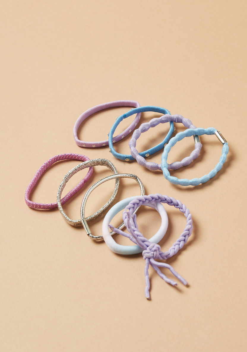 Charmz Assorted Elasticated Hair Tie - Set of 9-Hair Accessories-image-2