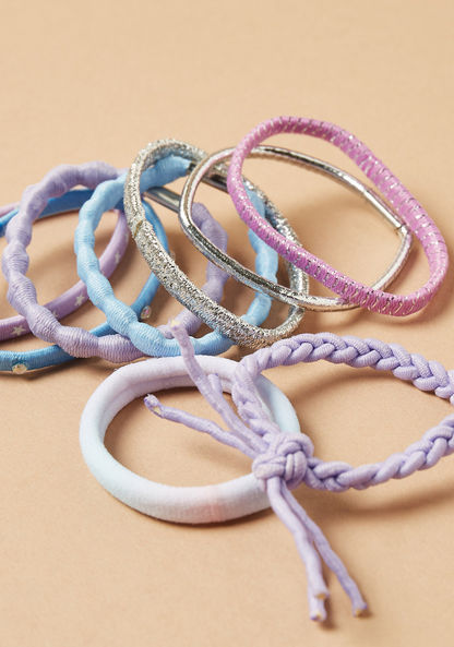 Charmz Assorted Elasticated Hair Tie - Set of 9-Hair Accessories-image-3
