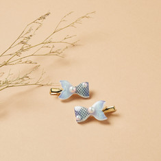 Charmz Pearl Embellished Fish Shaped Hair Clip - Set of 2