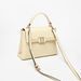 Elle Embossed Satchel Bag with Detachable Strap and Flap Closure-Women%27s Handbags-thumbnailMobile-1