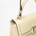 Elle Embossed Satchel Bag with Detachable Strap and Flap Closure-Women%27s Handbags-thumbnail-2