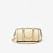 Elle Embossed Bowler Bag with Detachable Strap and Zip Closure-Women%27s Handbags-thumbnail-0
