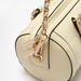 Elle Embossed Bowler Bag with Detachable Strap and Zip Closure-Women%27s Handbags-thumbnailMobile-2