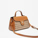 Elle Embellished Jacquard Satchel Bag with Detachable Strap-Women%27s Handbags-thumbnail-2