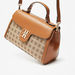 Elle Embellished Jacquard Satchel Bag with Detachable Strap-Women%27s Handbags-thumbnail-3