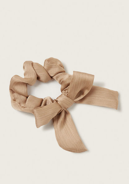 Charmz Textured Scrunchie with Bow Accent-Hair Accessories-image-0