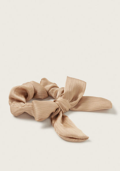 Charmz Textured Scrunchie with Bow Accent-Hair Accessories-image-2