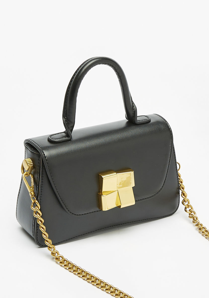 Celeste Solid Satchel Bag with Detachable Chain Strap-Women%27s Handbags-image-2