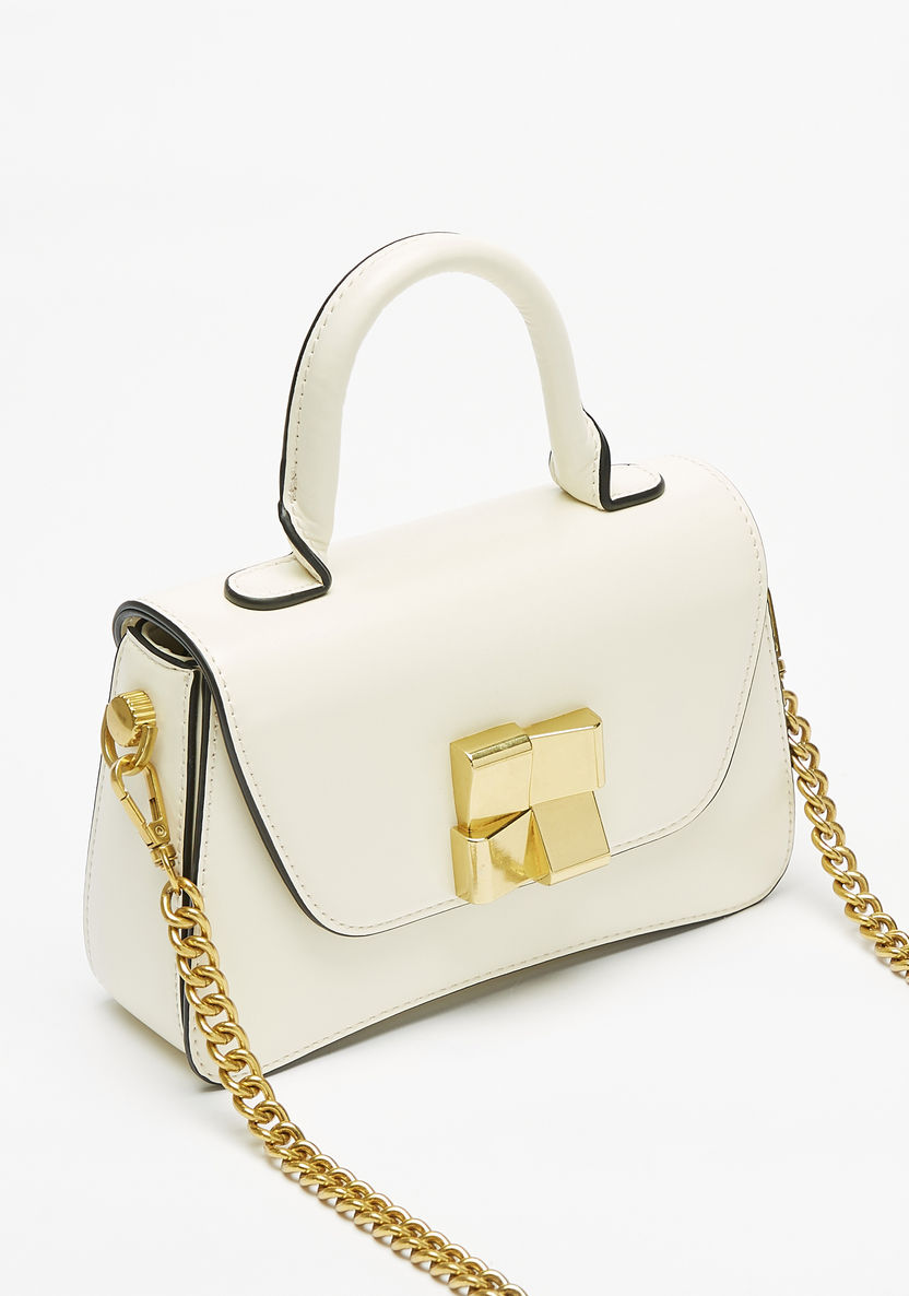 Celeste Solid Satchel Bag with Detachable Chain Strap-Women%27s Handbags-image-2