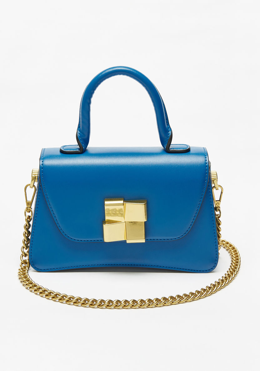 Celeste Solid Satchel Bag with Detachable Chain Strap-Women%27s Handbags-image-1