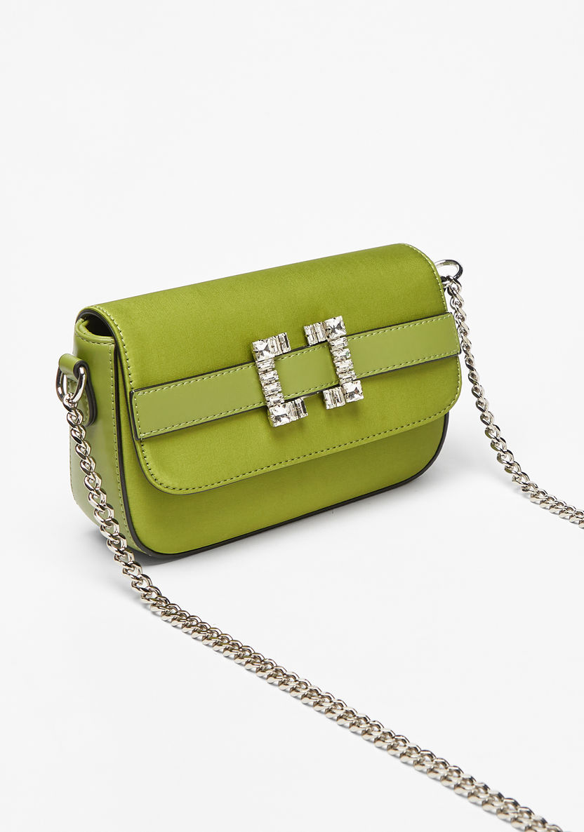 Celeste Embellished Buckled Accented Crossbody Bag-Women%27s Handbags-image-1