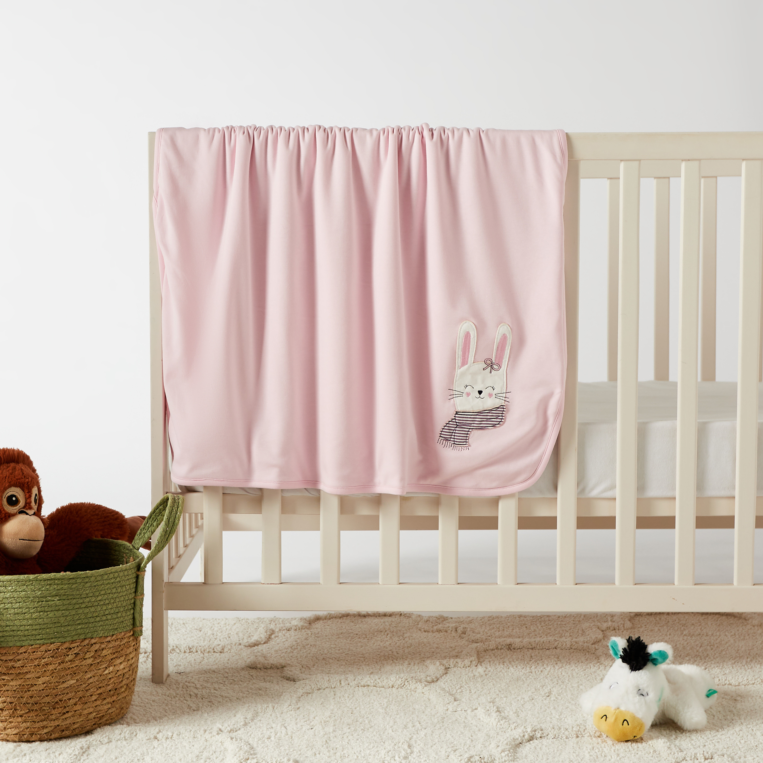 Juniors Bunny Applique Winter Receiving Blanket - 80x80 cms-baby-nursery-blanketsandswaddles-receivingblankets-image-1
