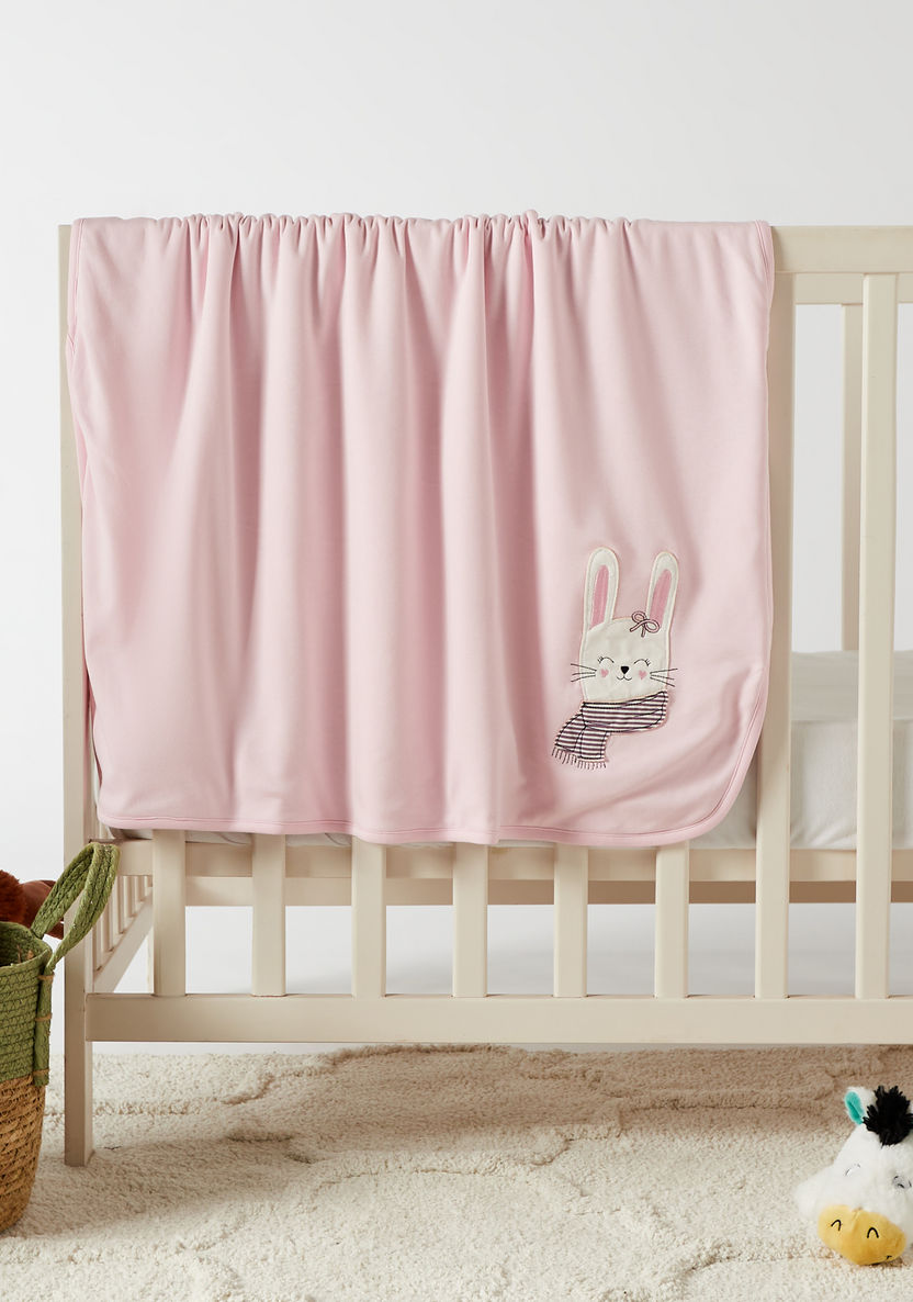 Juniors Bunny Applique Winter Receiving Blanket - 80x80 cms-Receiving Blankets-image-0