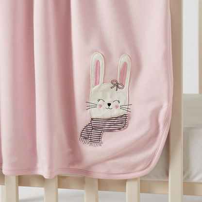 Juniors Bunny Applique Winter Receiving Blanket - 80x80 cms-Receiving Blankets-image-1