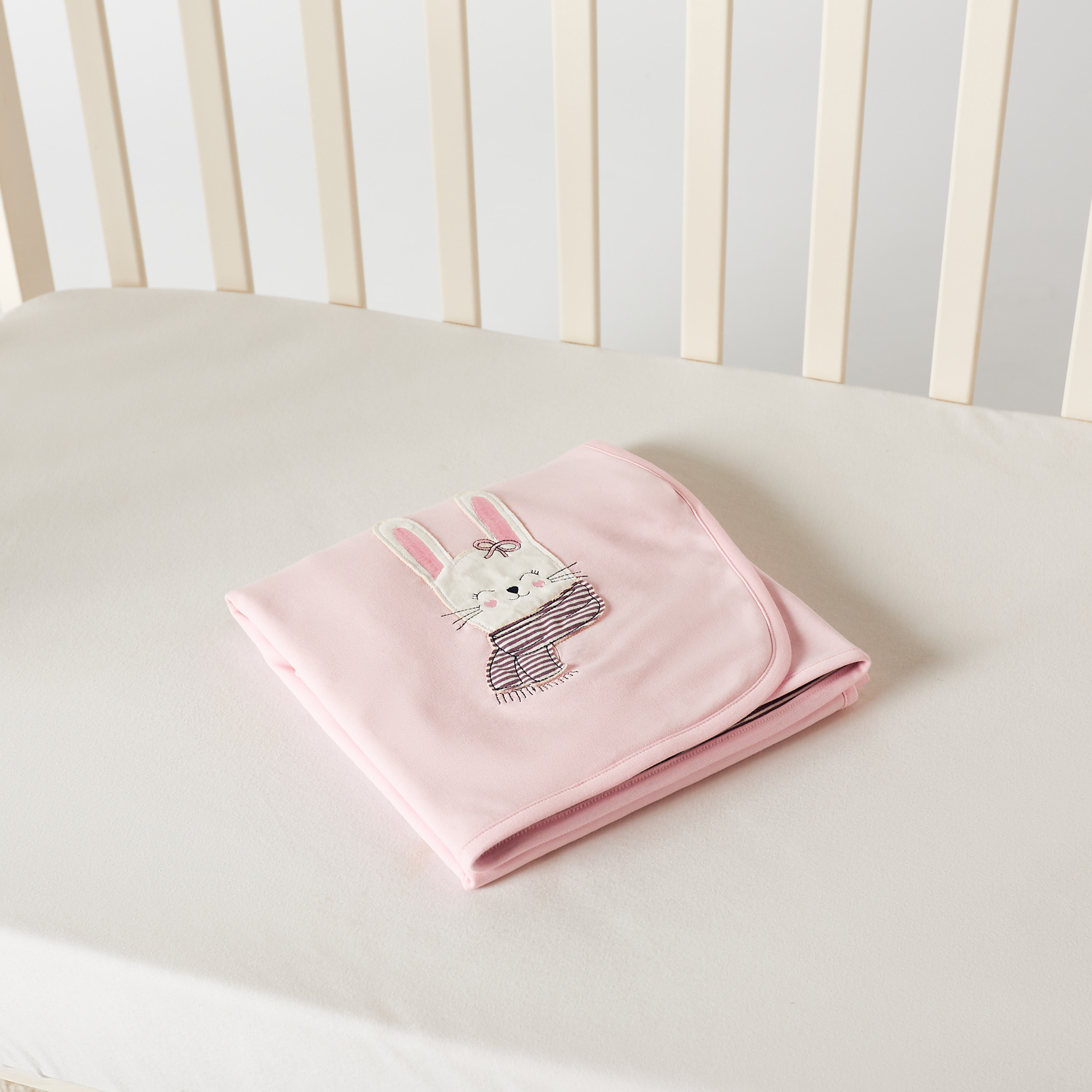 Juniors Bunny Applique Winter Receiving Blanket - 80x80 cms-baby-nursery-blanketsandswaddles-receivingblankets-image-4