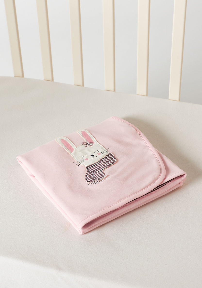 Juniors Bunny Applique Winter Receiving Blanket - 80x80 cms-Receiving Blankets-image-3
