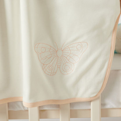 Juniors Butterfly Embroidered Winter Receiving Blanket - 80x80 cms-Receiving Blankets-image-1