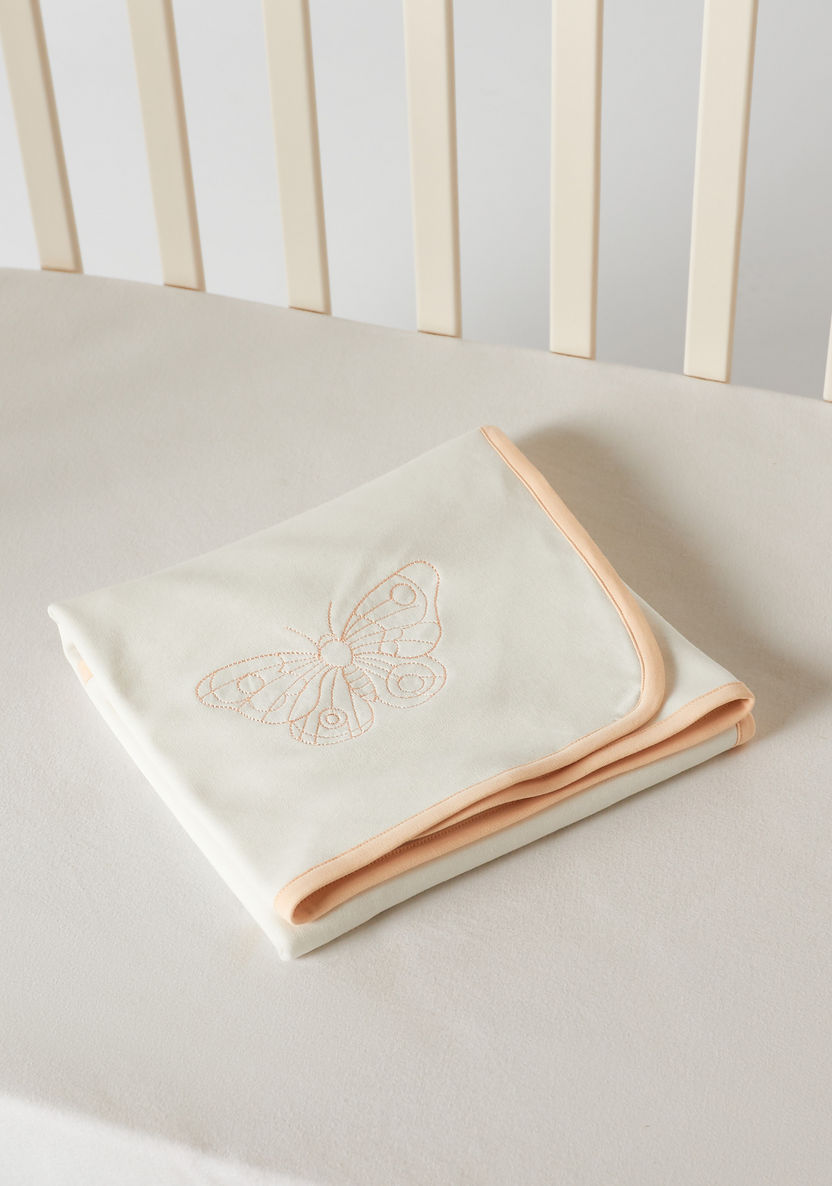 Juniors Butterfly Embroidered Winter Receiving Blanket - 80x80 cms-Receiving Blankets-image-3