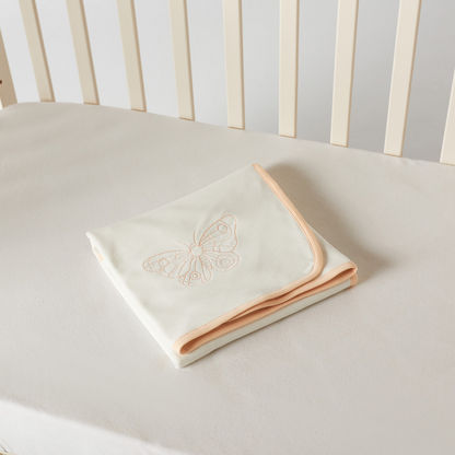 Juniors Butterfly Embroidered Winter Receiving Blanket - 80x80 cms-Receiving Blankets-image-3