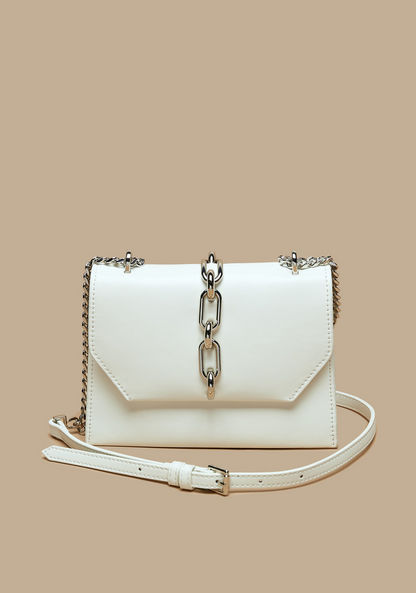 Haadana Metallic Detail Crossbody Bag with Button Closure-Women%27s Handbags-image-0