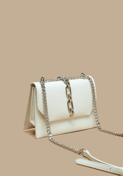 Haadana Metallic Detail Crossbody Bag with Button Closure-Women%27s Handbags-image-1