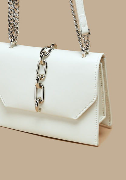 Haadana Metallic Detail Crossbody Bag with Button Closure-Women%27s Handbags-image-2