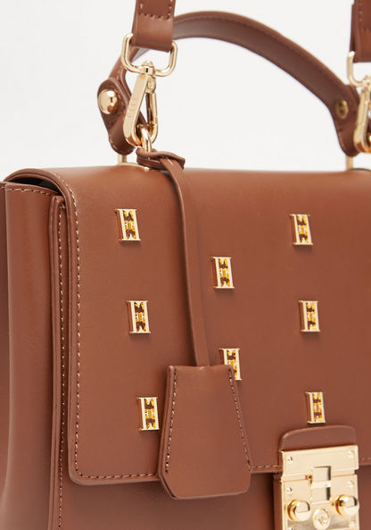 Elle Studded Satchel Bag with Detachable Strap-Women%27s Handbags-image-3