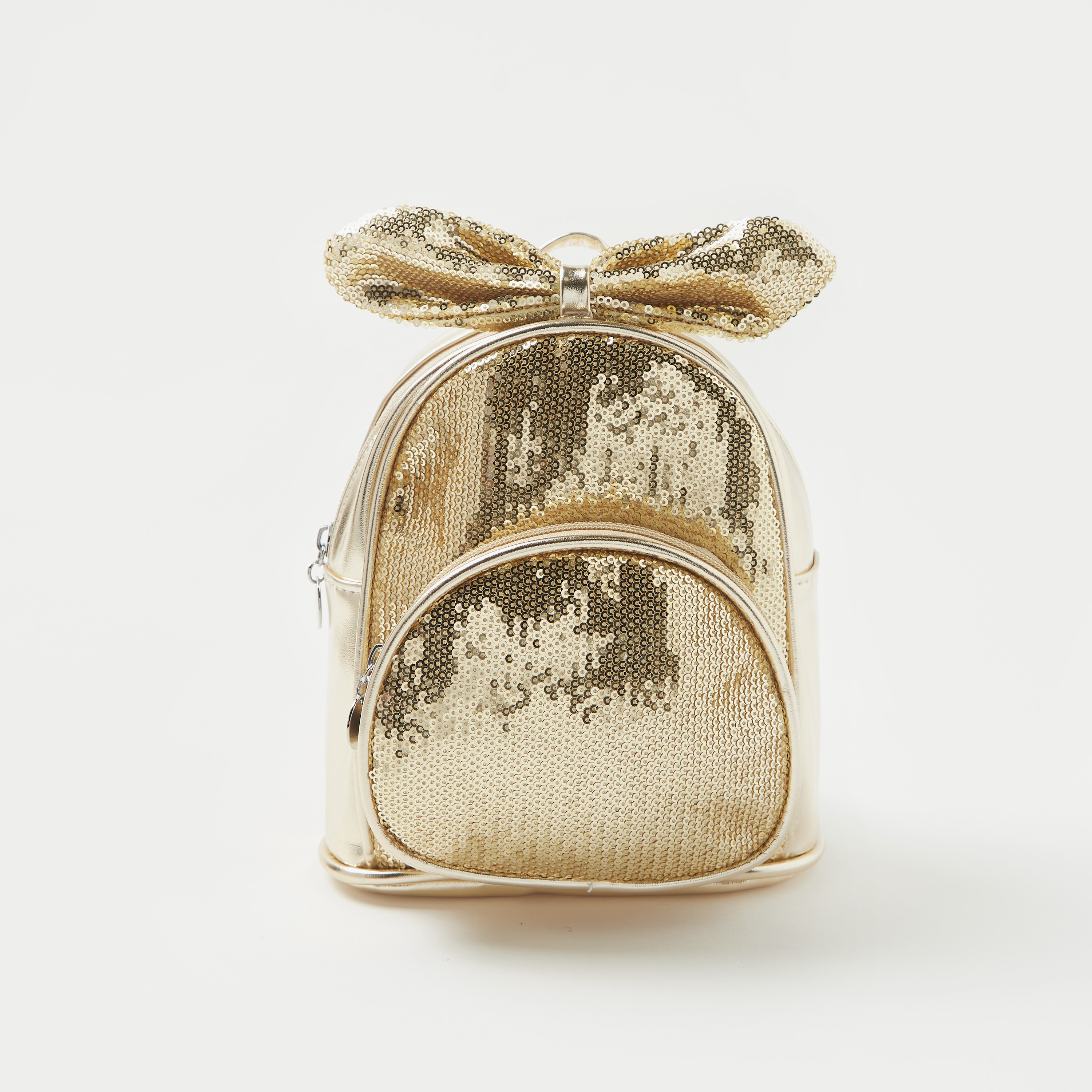 Charmz Sequinned Backpack with Bow Applique and Shoulder Straps-girls-accessories-bags-image-1
