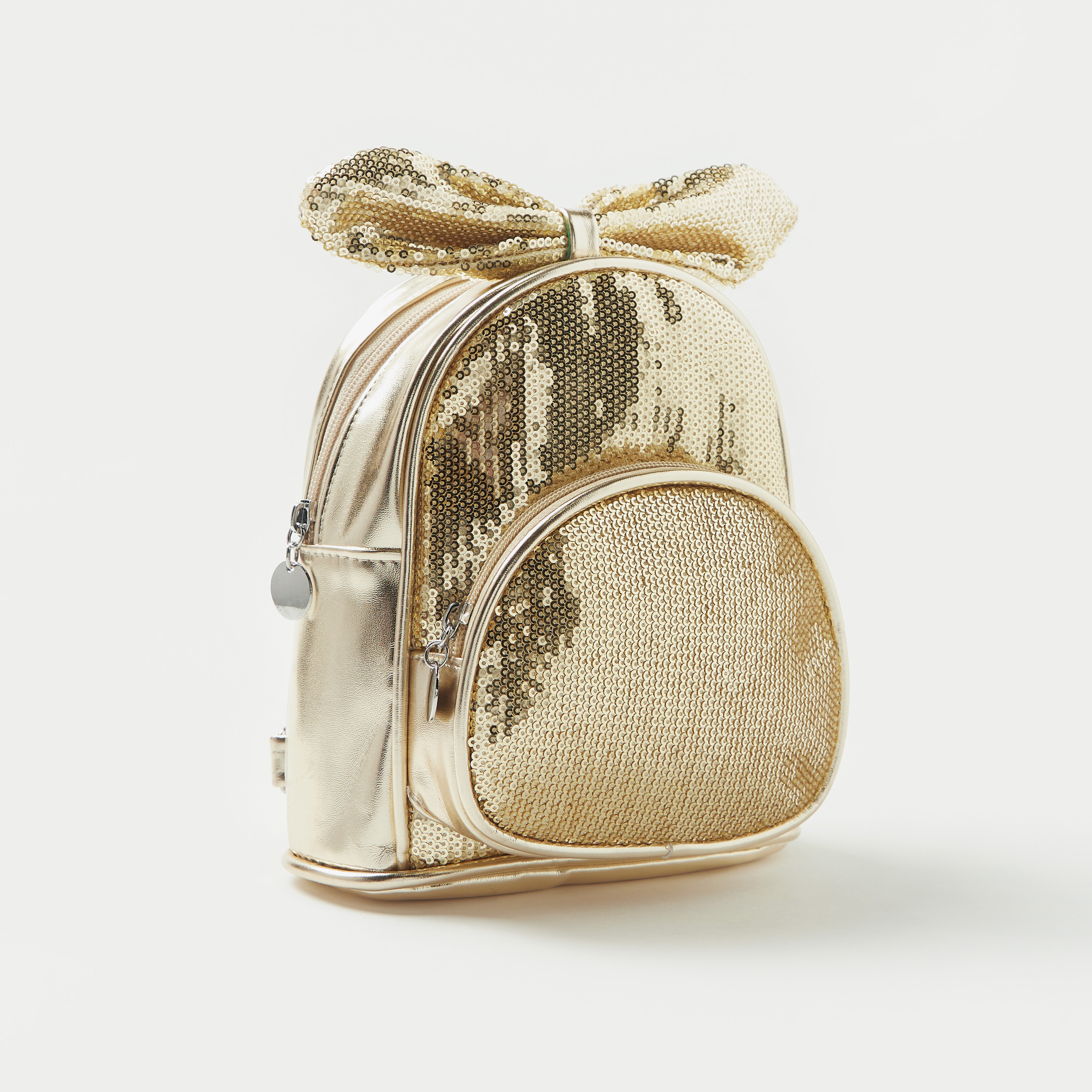 Charmz Sequinned Backpack with Bow Applique and Shoulder Straps-girls-accessories-bags-image-2