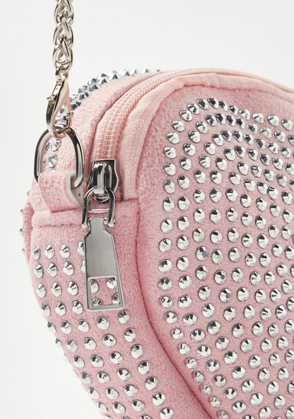 Charmz All-Over Studded Crossbody Bag with Chain Strap-Bags and Backpacks-image-2