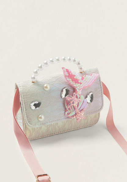 Charmz Embellished Crossbody Bag with Chain Strap-Bags and Backpacks-image-3