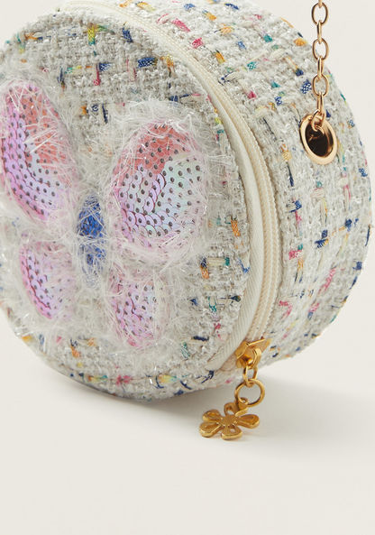 Charmz Butterfly Embellished Crossbody Bag with Zip Closure-Bags and Backpacks-image-2