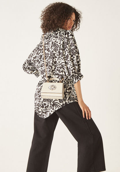 Celeste Textured Satchel Bag with Embellished Accent-Women%27s Handbags-image-4
