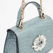 Celeste Textured Satchel Bag with Embellished Accent-Women%27s Handbags-thumbnailMobile-3