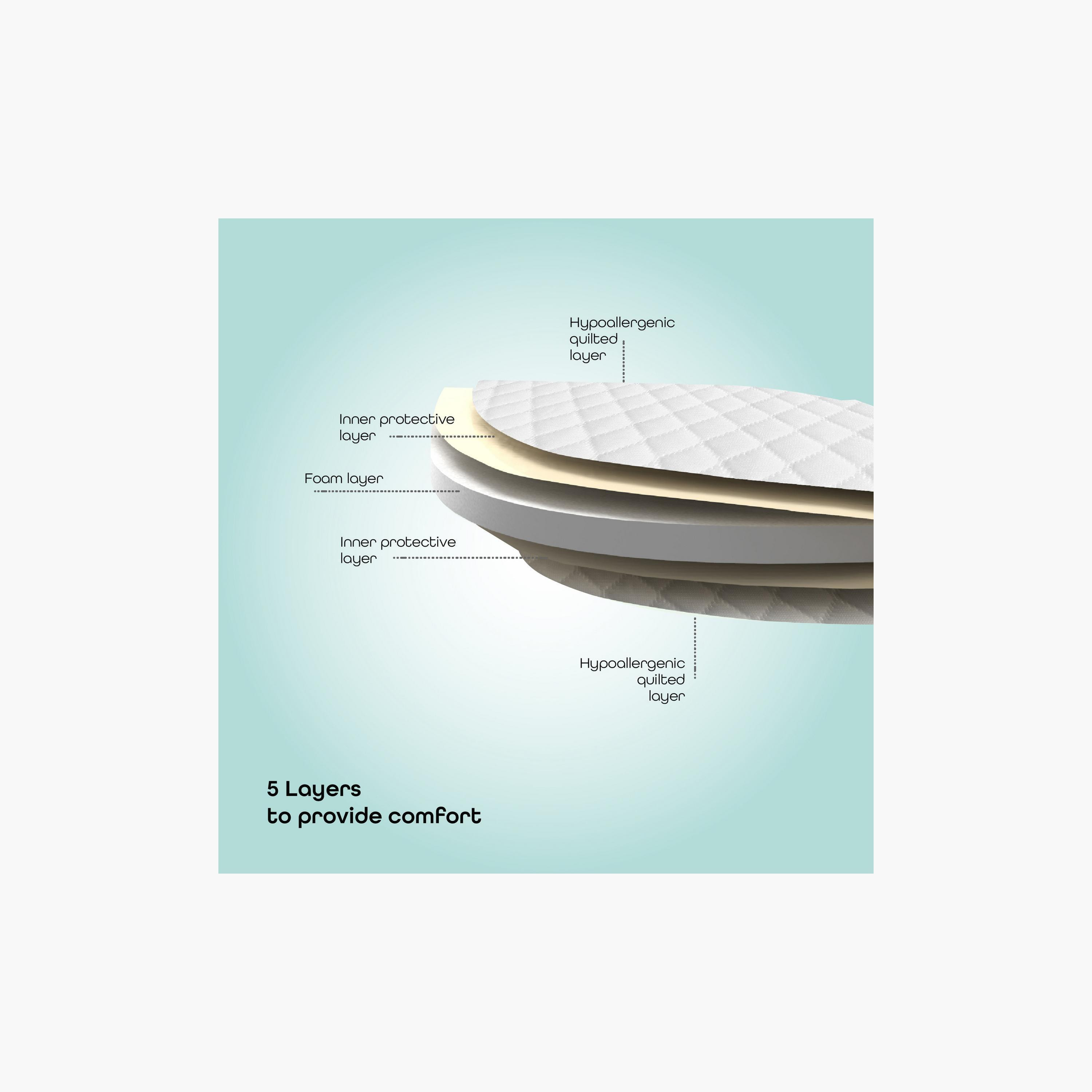 مرتبة مهد وسرير الأطفال بغطاء قابل للإزالة من مون - 81x43x3 سم-baby-nursery-mattresses-image-3
