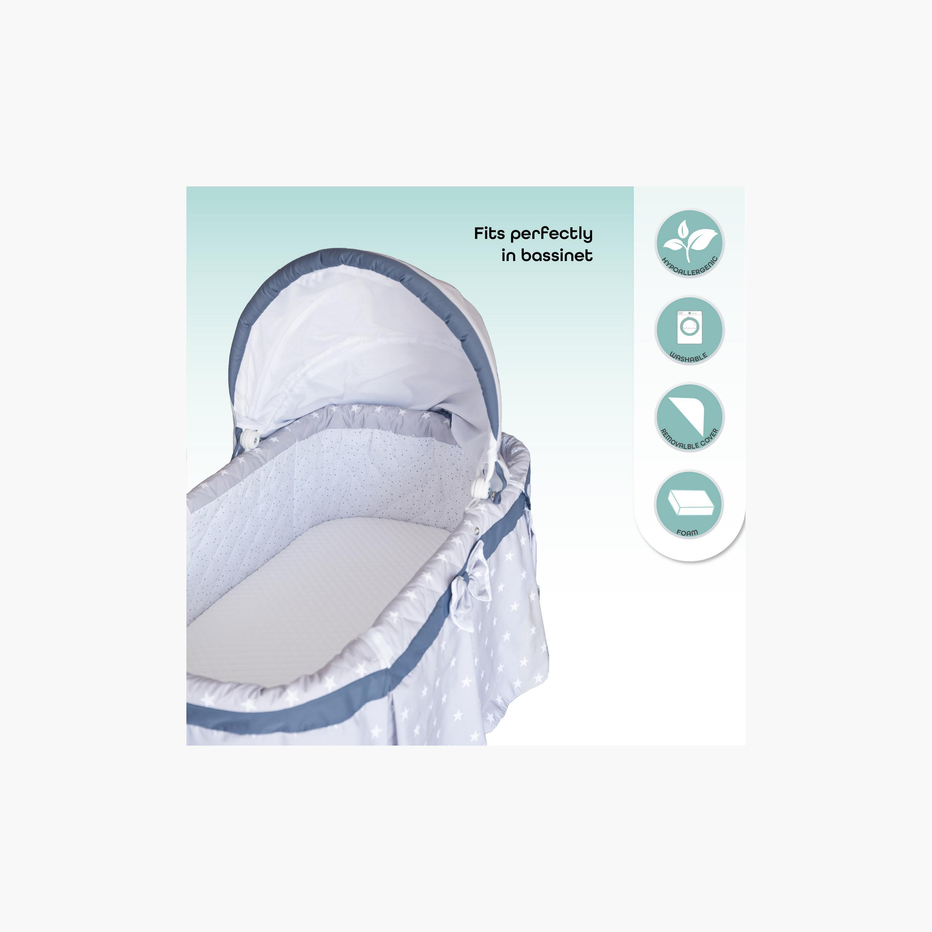 Moon Crib and Bassinet Mattress with Removable Cover - 81x43x3 cms-baby-nursery-mattresses-image-5