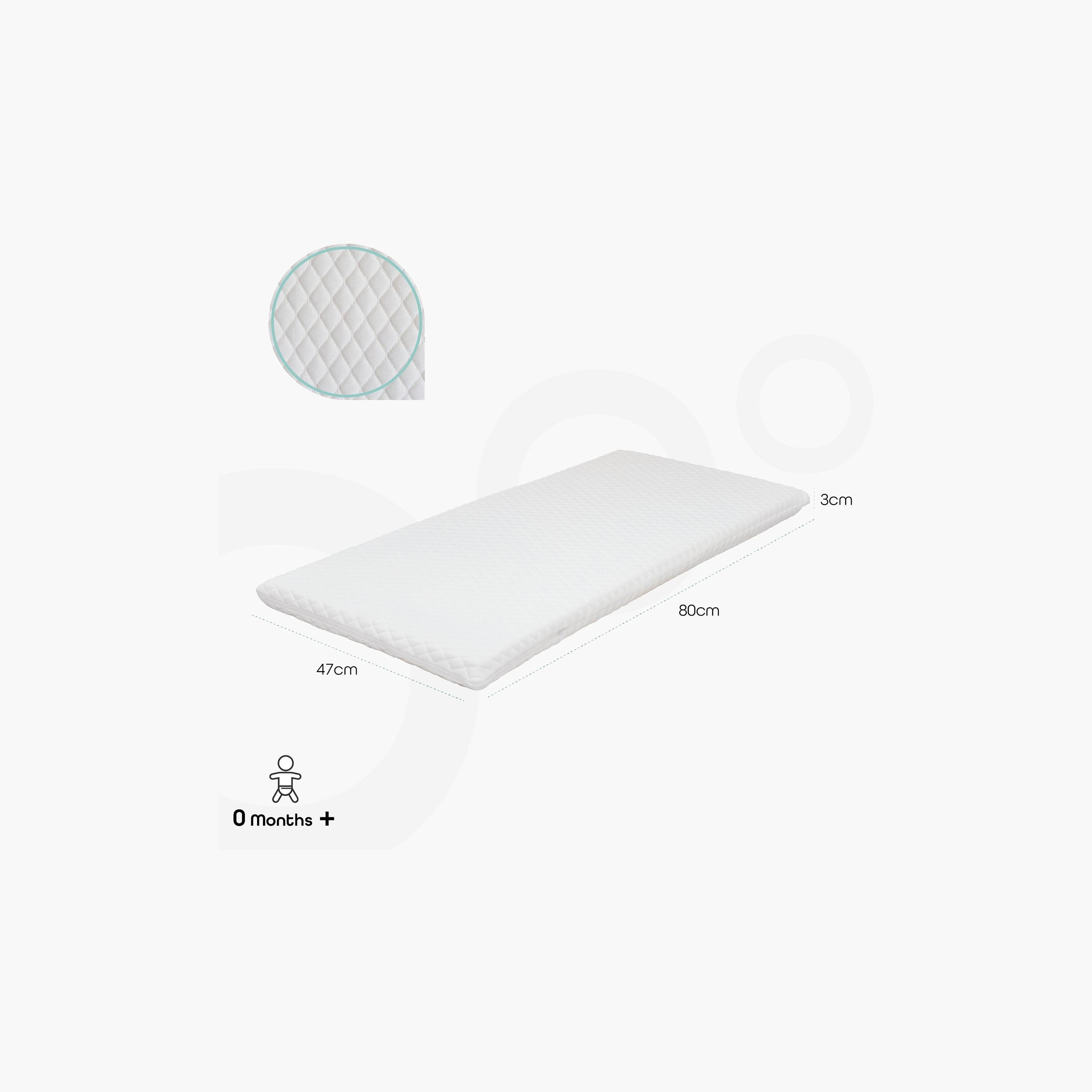 مرتبة مهد أطفال مبطنة من مون - 80x47x3 سم-baby-nursery-mattresses-image-2