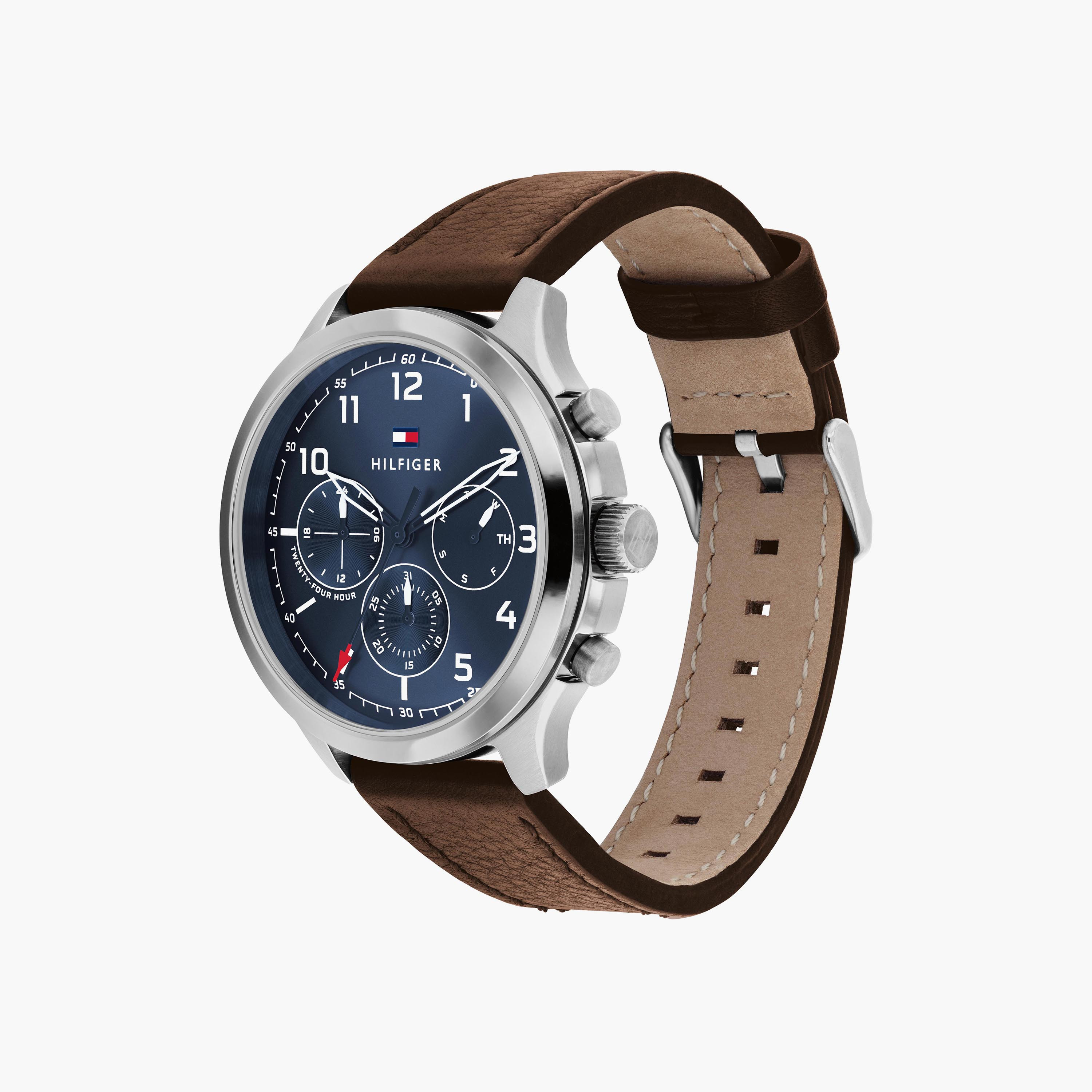ساعة يد للرجال 45 ملم أكرنوغراف بلون بني بسوار جلد من تومي هيلفيغر 1791855-men-watchesandjewellery-watches-image-3