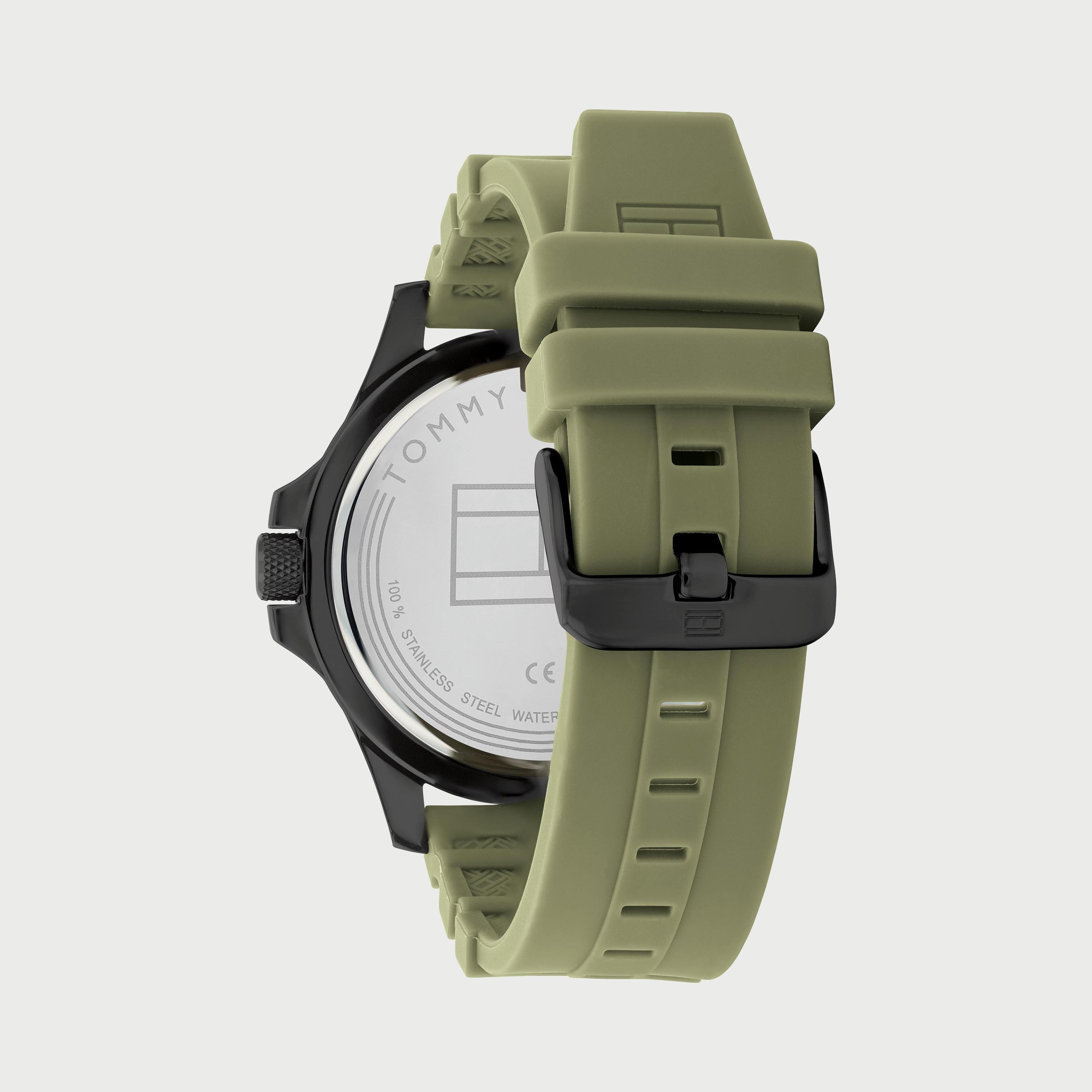 Tommy Hilfiger Men's 46 MM Green Analog Silicone Strap Watch -1791992-men-watchesandjewellery-watches-image-3