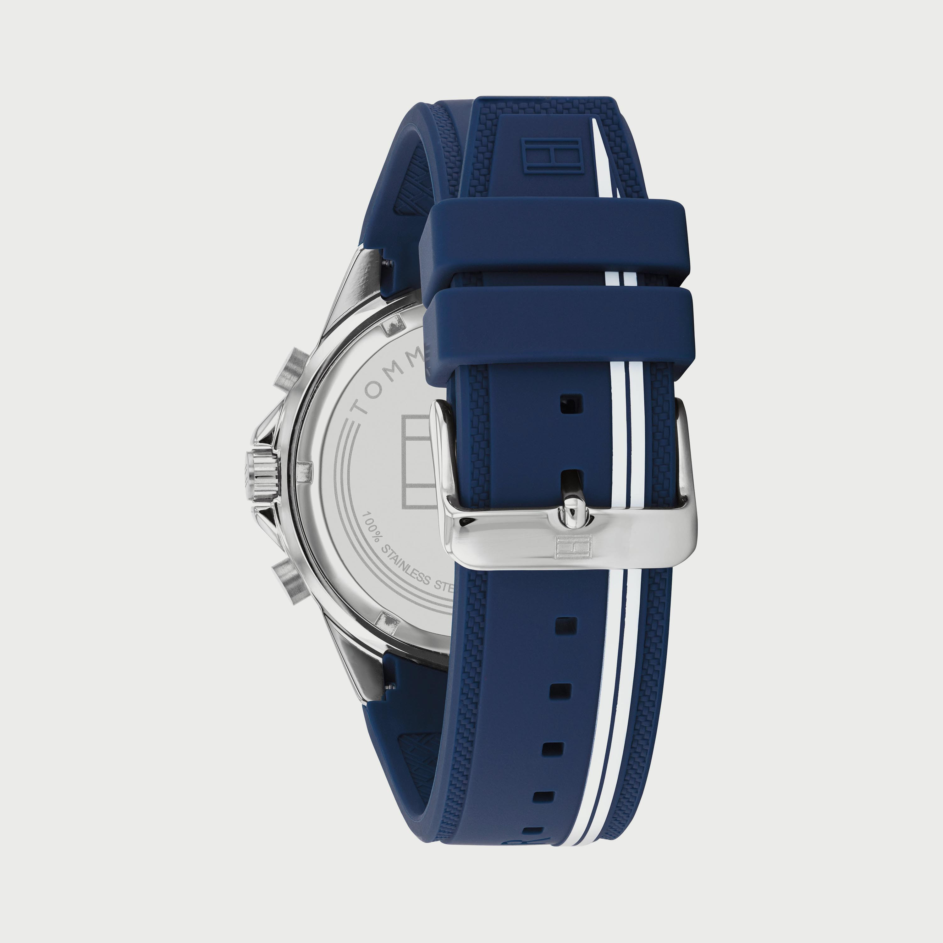 Tommy hilfiger men's blue deals silicone strap watch